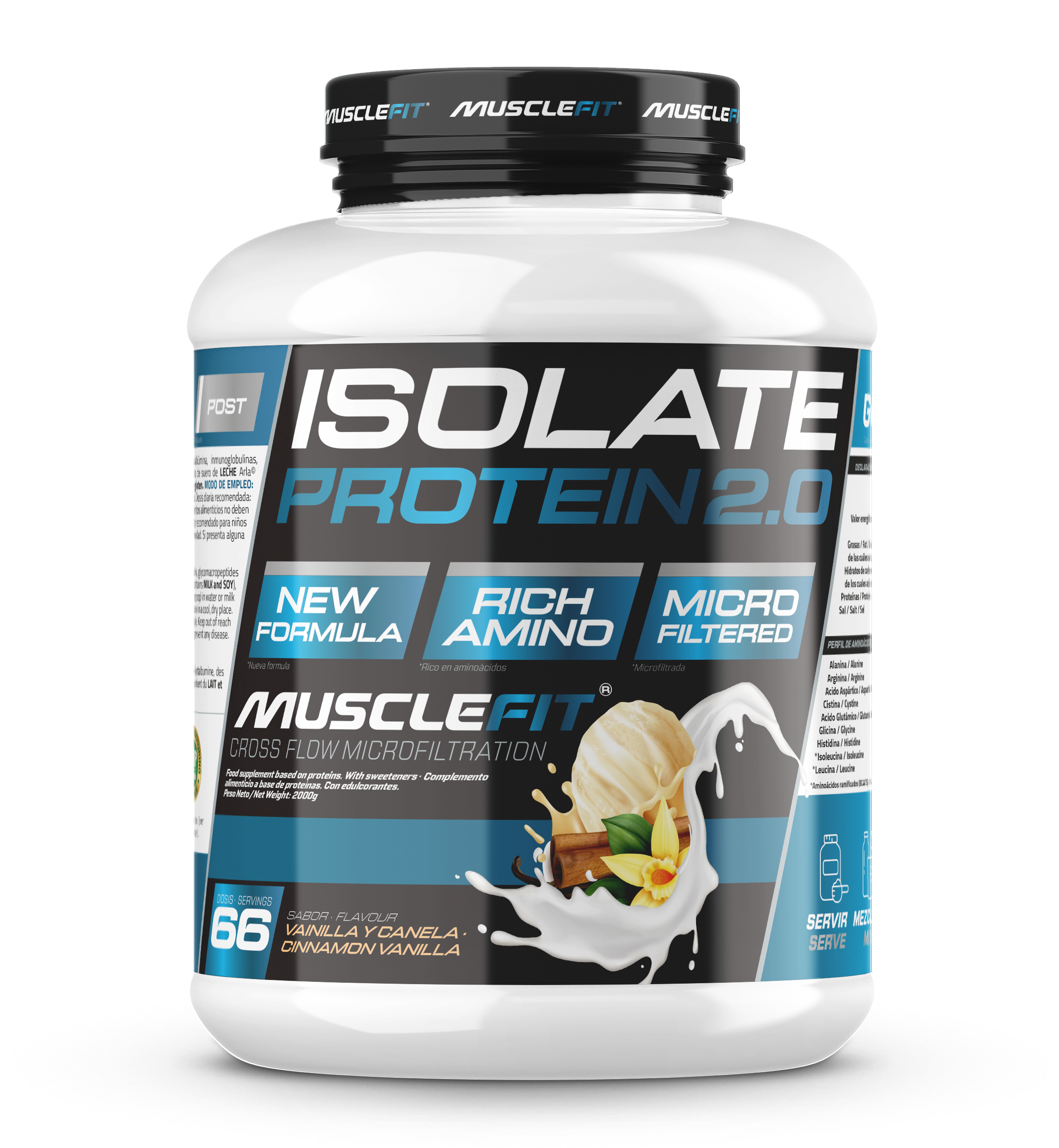Foto de MuscleFit Isolate Protein CFM 2kg - Sabor Vainilla & Canela