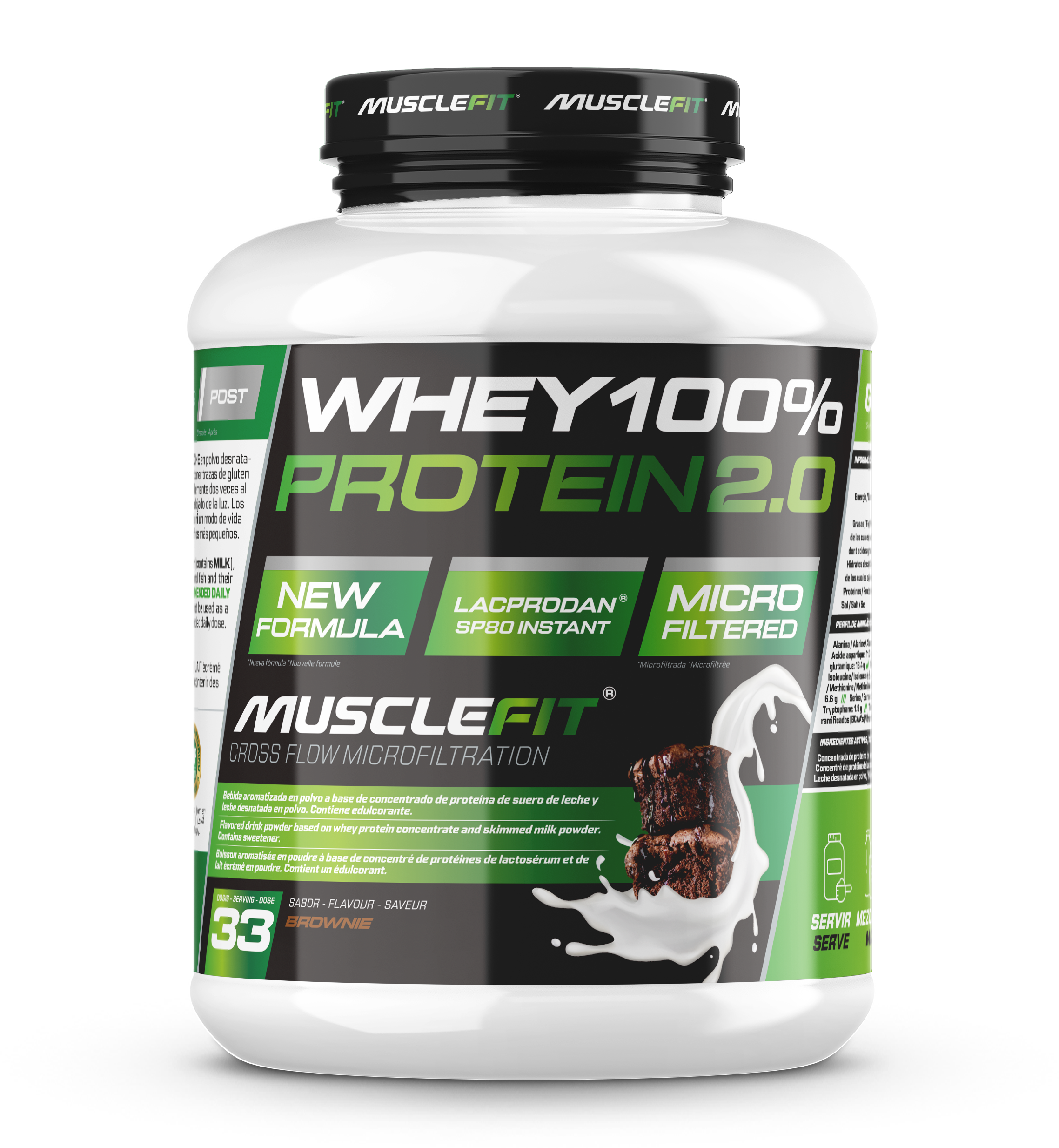 Foto de MuscleFit Whey 100% Protein 1kg - Sabor Brownie