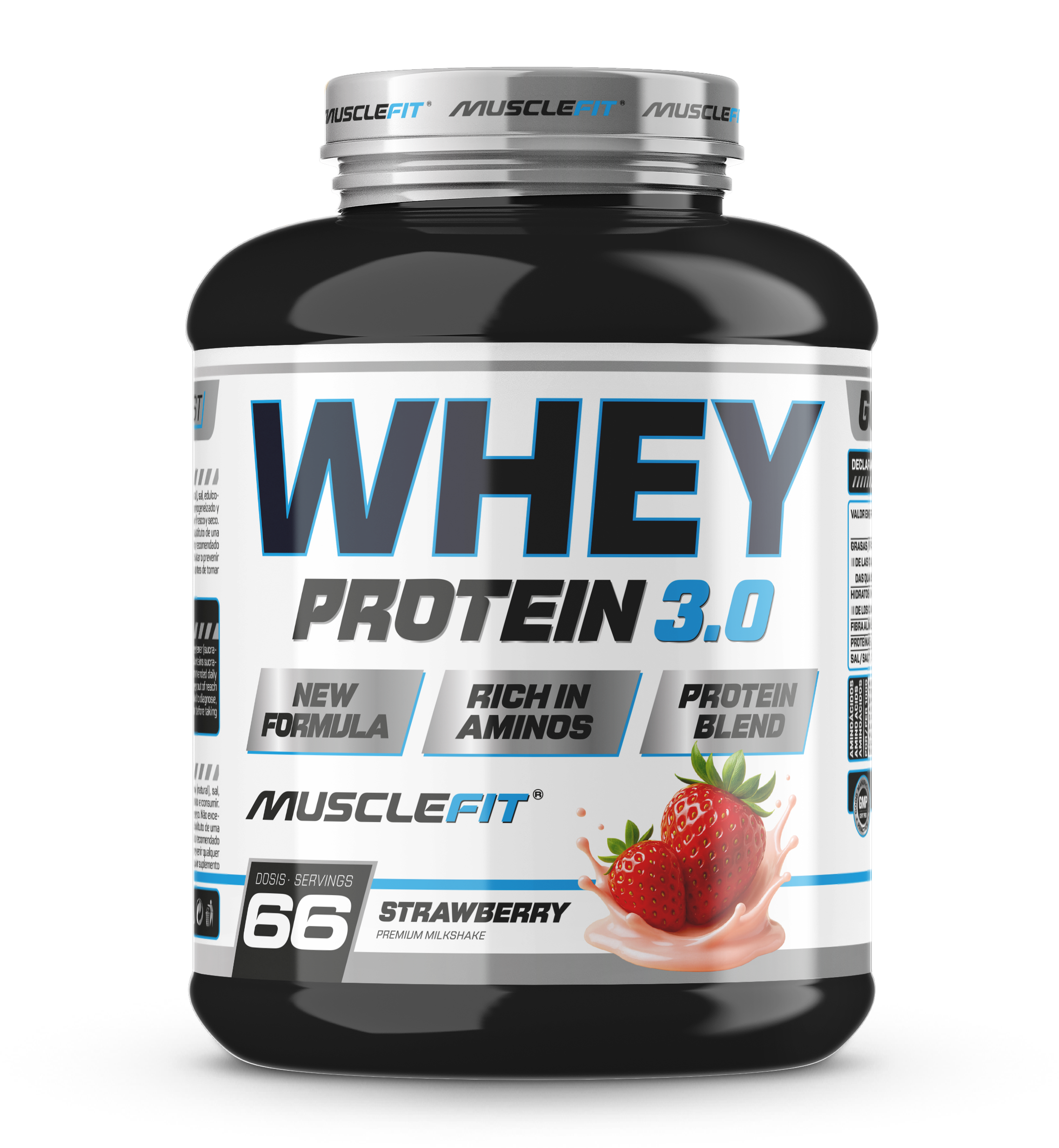 Foto de MuscleFit Whey 3.0 Blend Protein 2kg - Sabor Fresa