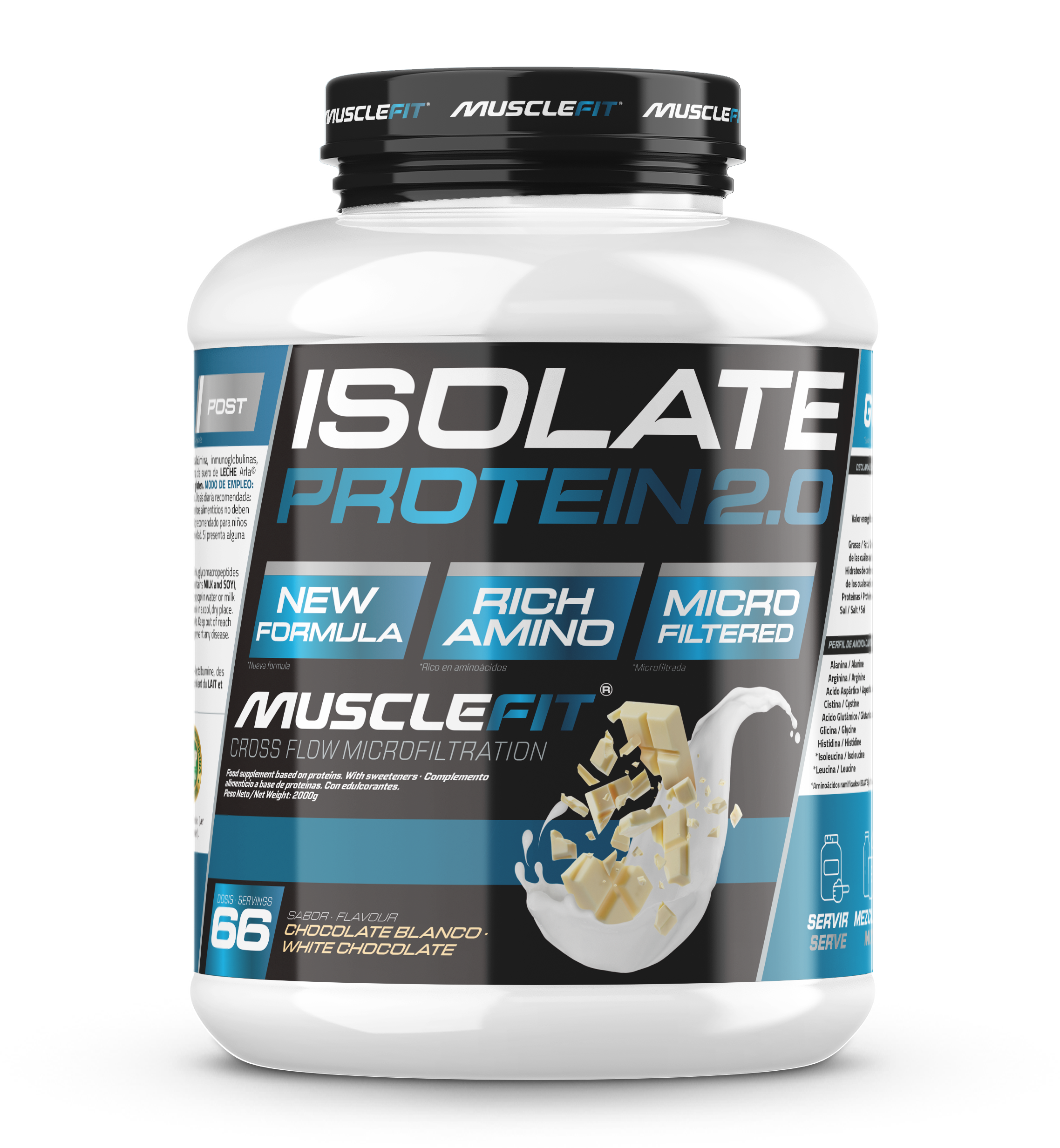 Foto de MuscleFit Isolate Protein CFM 2kg - Sabor Chocolate Blanco