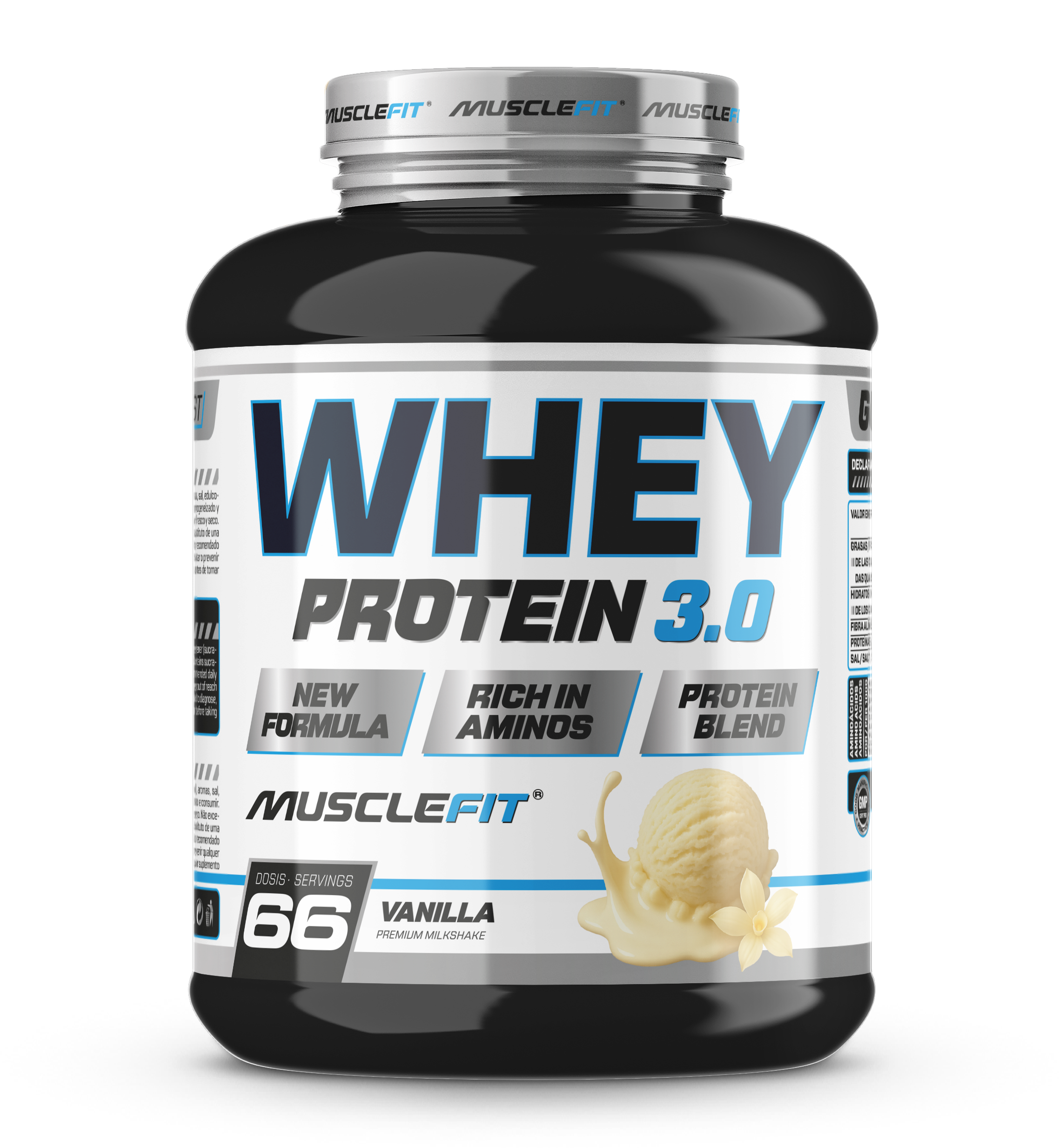 Foto de MuscleFit Whey 3.0 Blend Protein 2kg - Sabor Vainilla