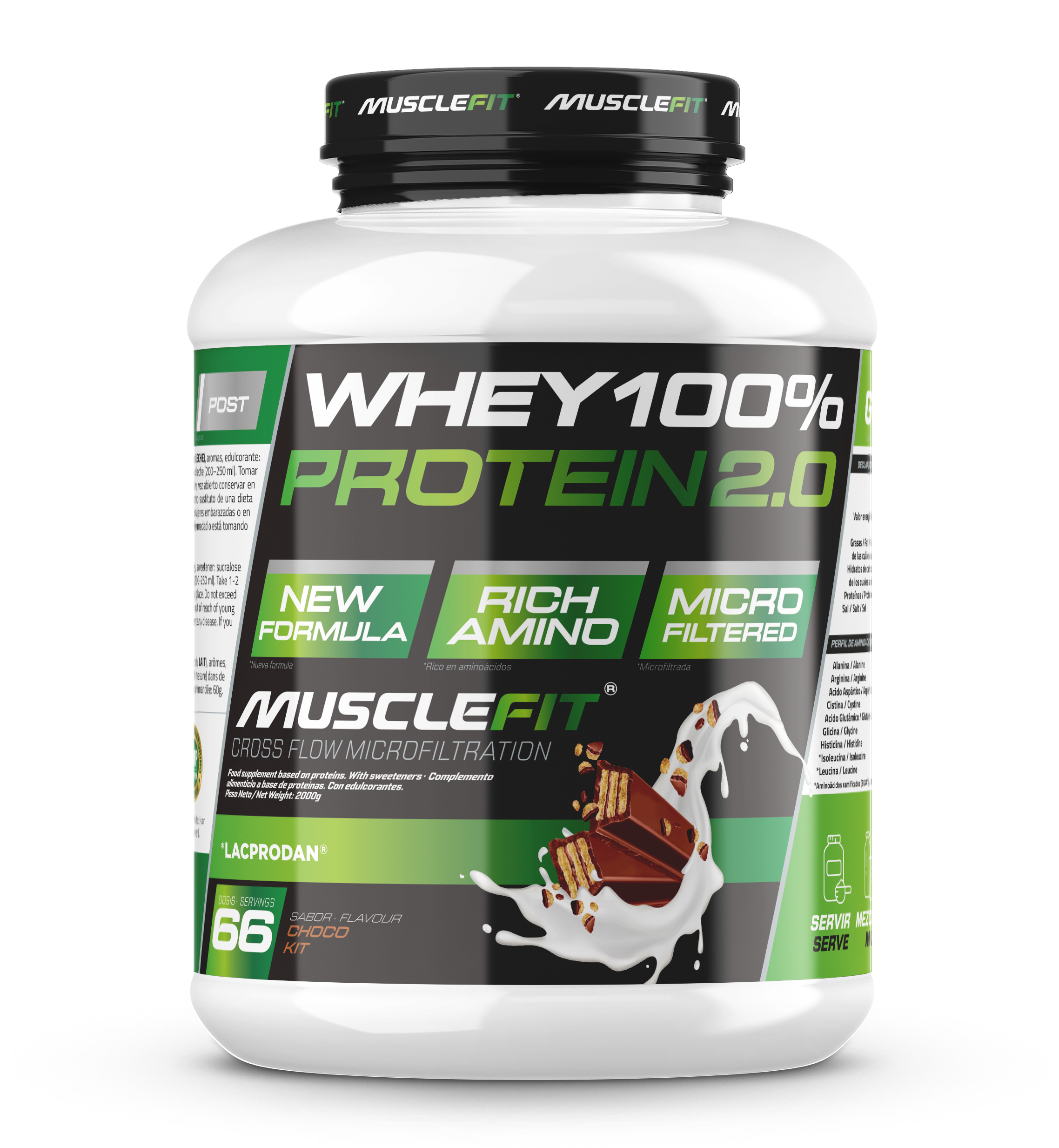 Foto de MuscleFit Whey 100% Protein 2kg - Sabor ChocoKit