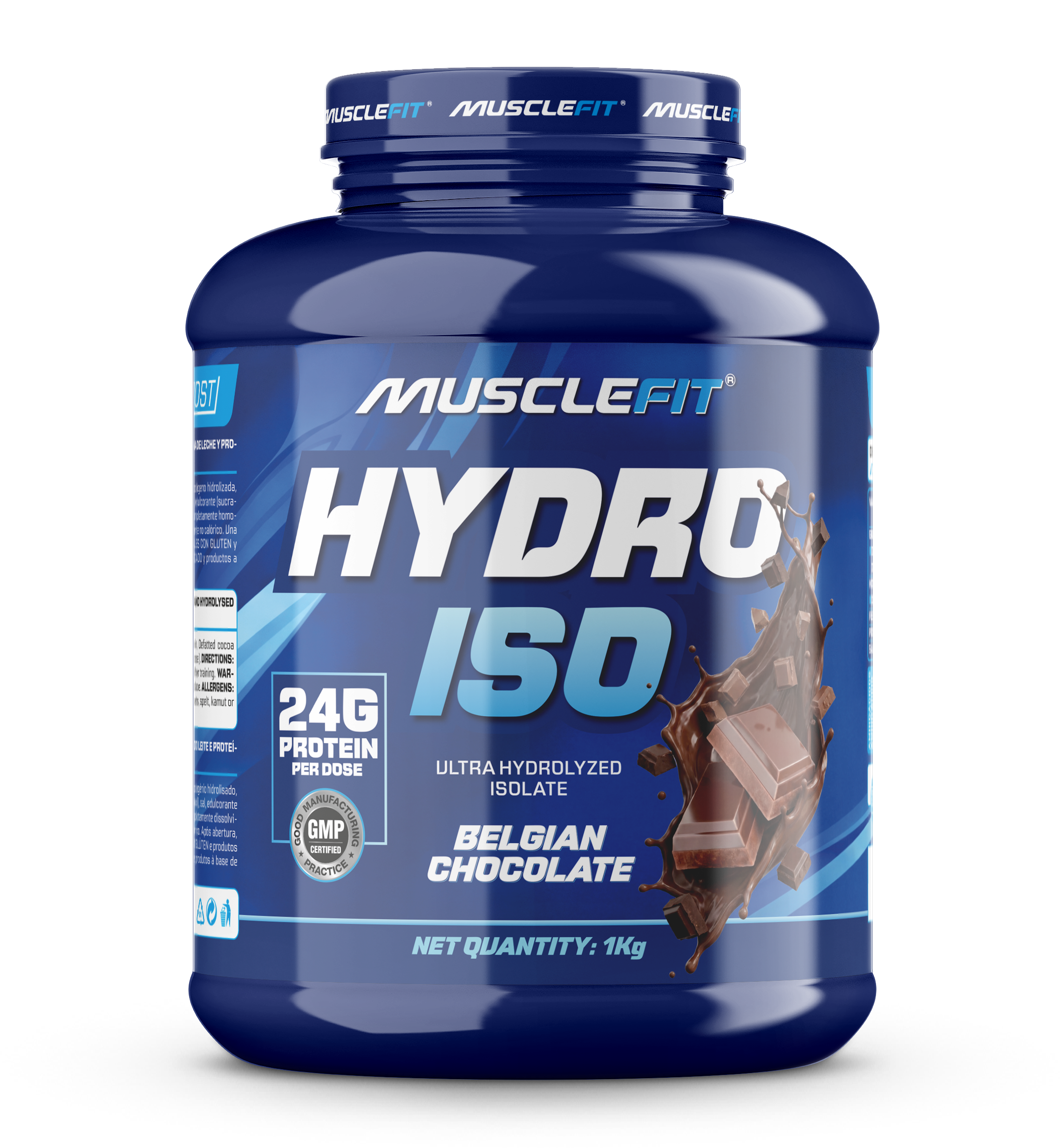Foto de MuscleFit HYDRO ISO 1kg proteína aislada con colágeno - Sabor Chocolate
