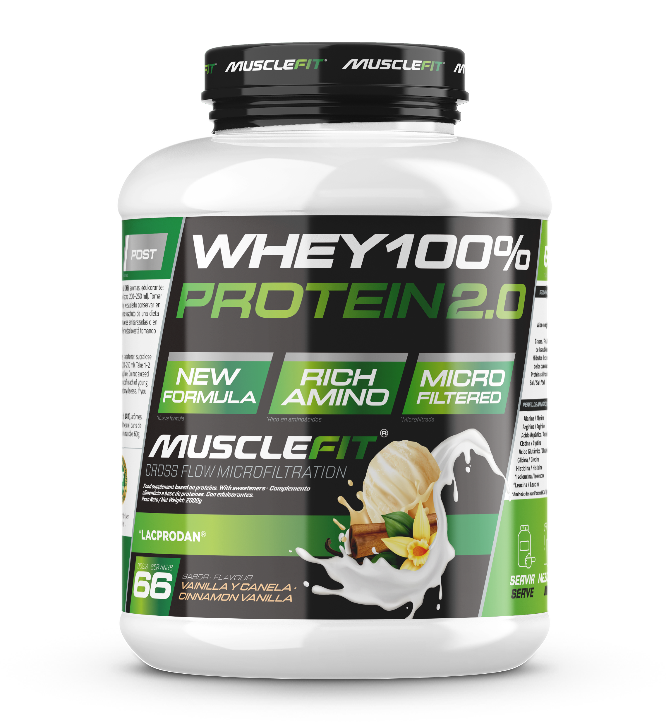 Foto de MuscleFit Whey 100% Protein 2kg - Sabor Vainilla & Canela