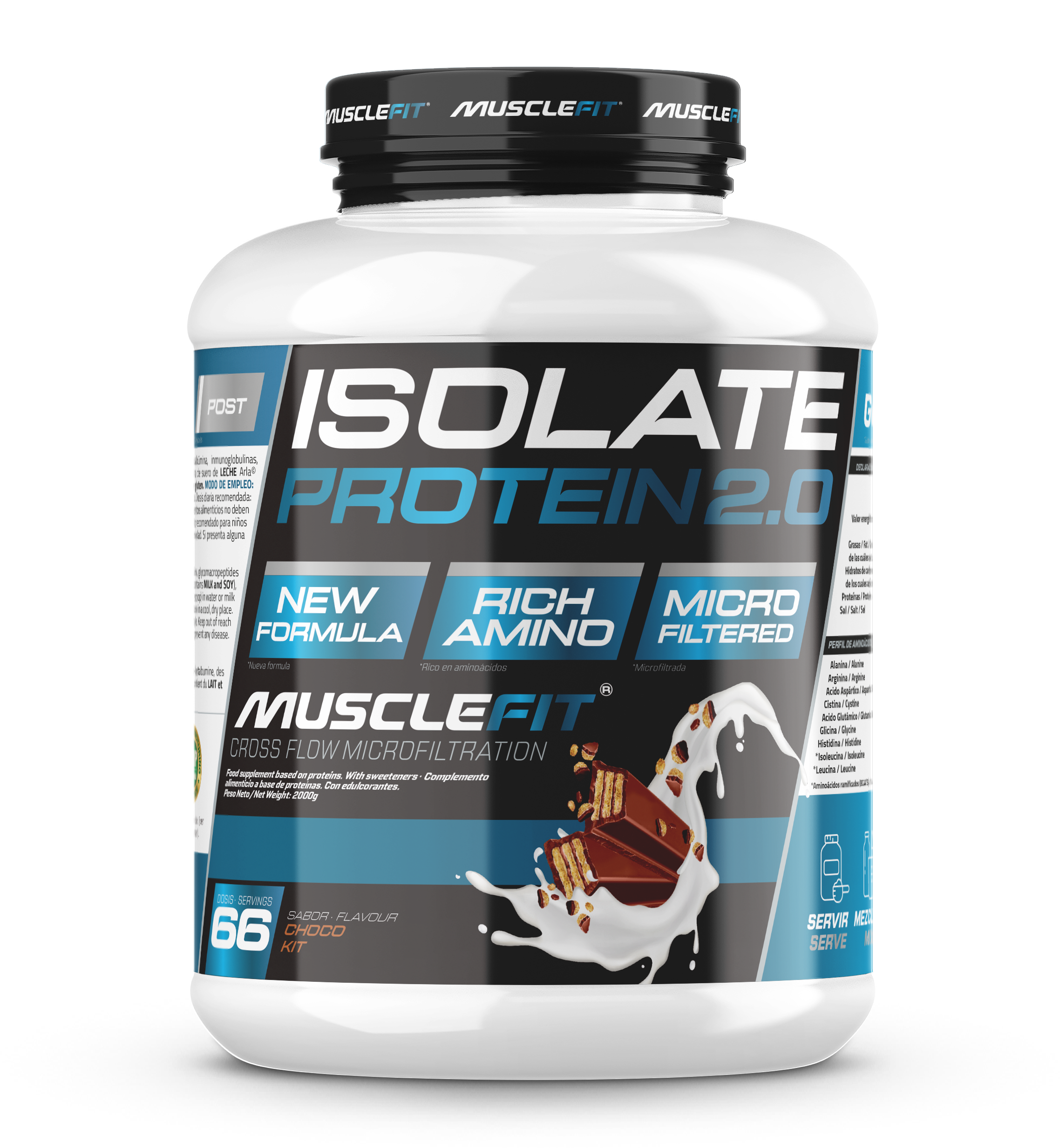 Foto de MuscleFit Isolate Protein CFM 2kg - Sabor ChocoKit