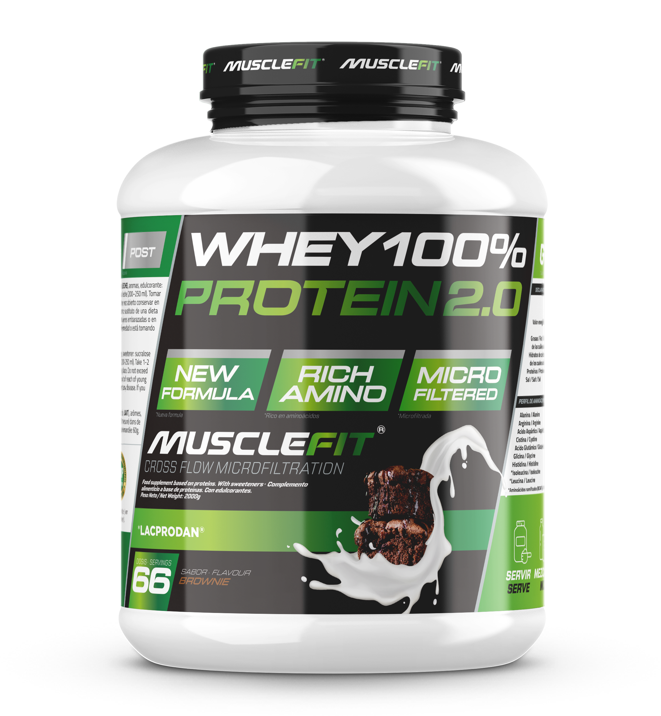 Foto de MuscleFit Whey 100% Protein 2kg - Sabor Brownie